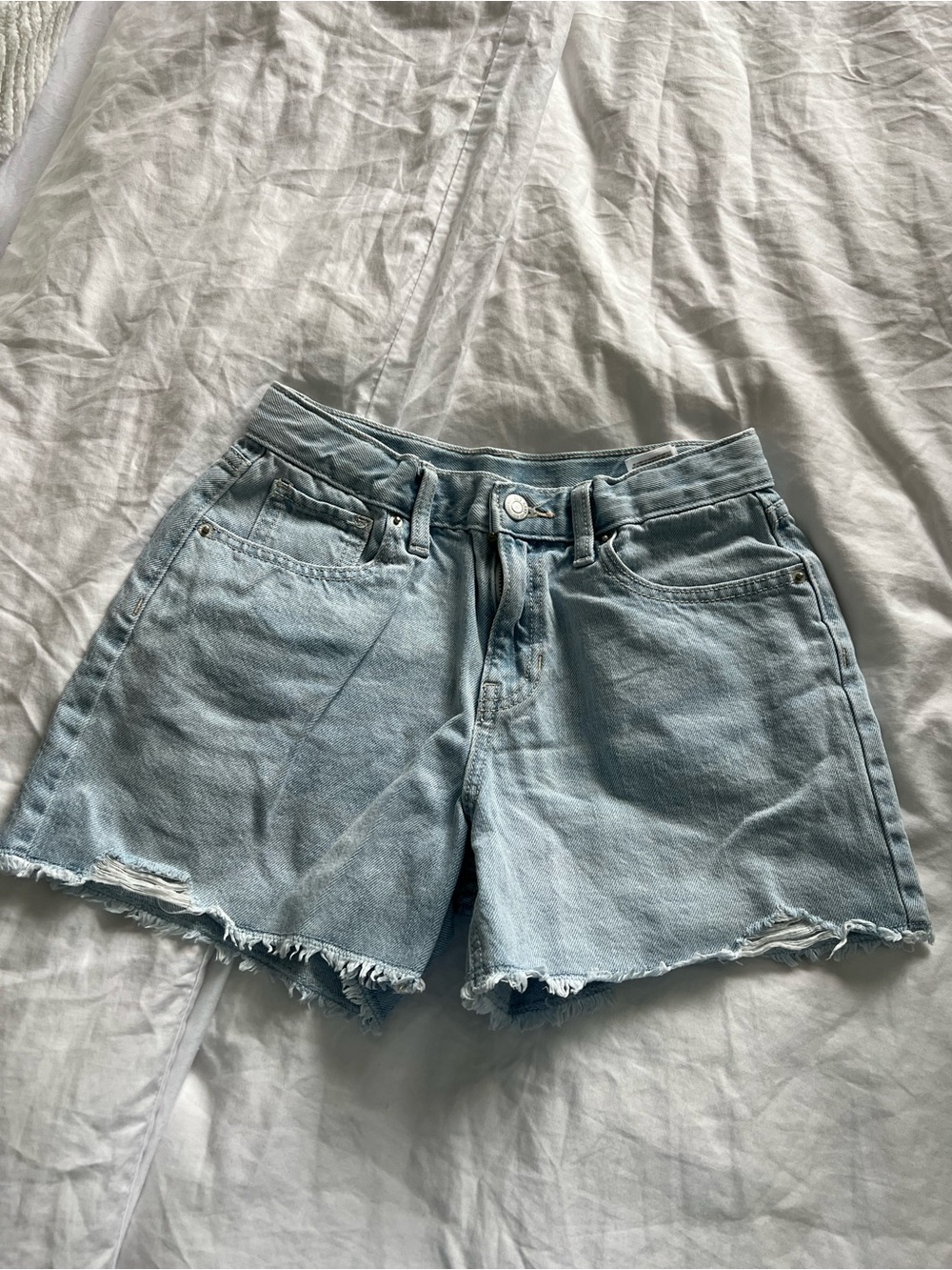 Old Navy Light Blue Denim Cutoff Shorts (high rise)